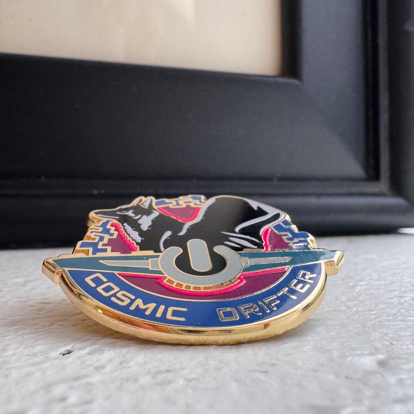 Cosmic Drifter Gold Enamel Pin